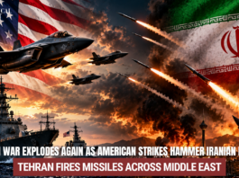 U.S. Iran War Explodes Again as American Strikes Hammer Iranian Military and Tehran Fires Missiles Across Middle East